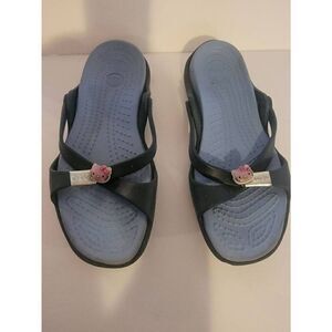 Crocs Women's Black Gladiator Strappy Sandals Size 8